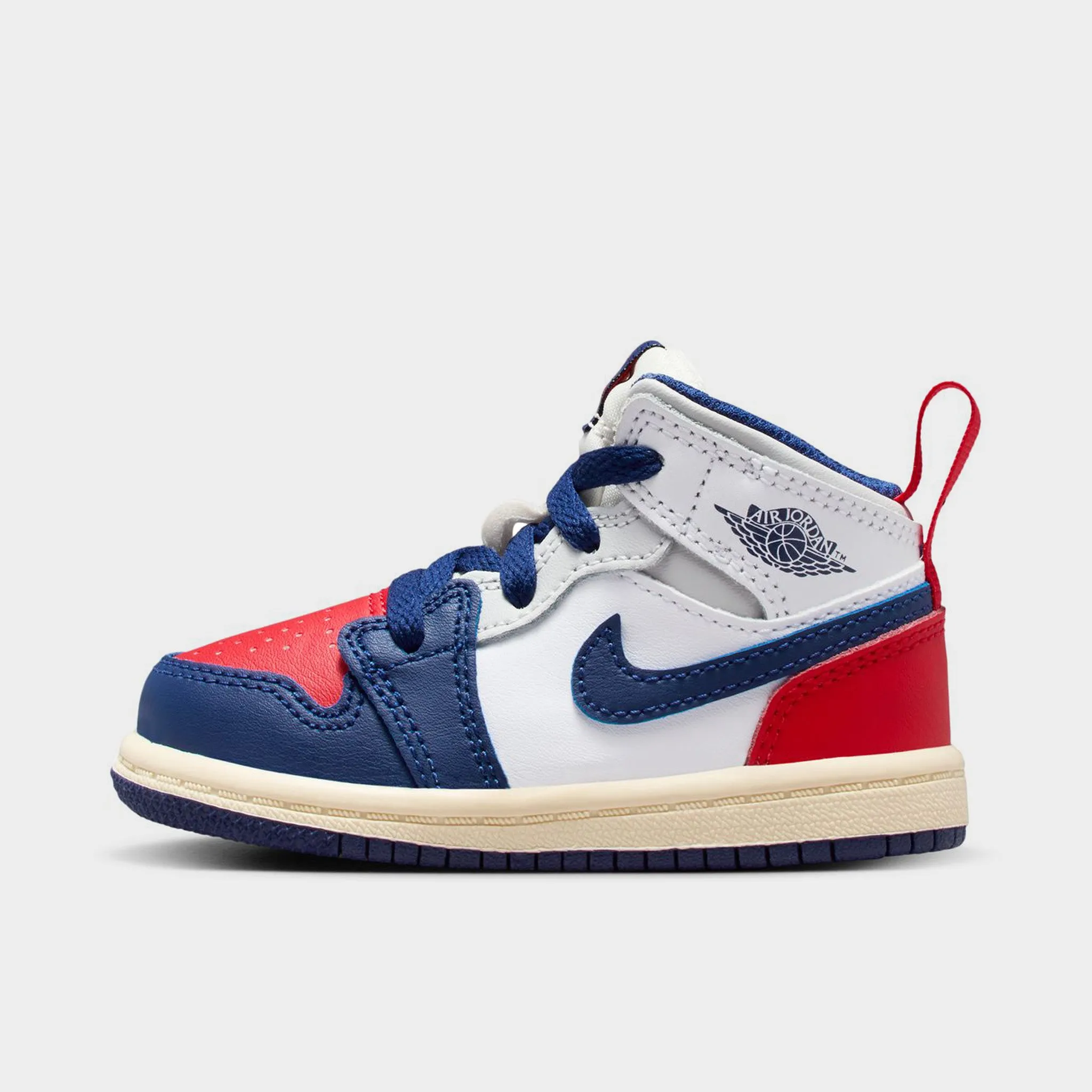 Jordan 1 Mid TD White / Deep Royal Blue - University Red Enhanced Traction Elastic Band