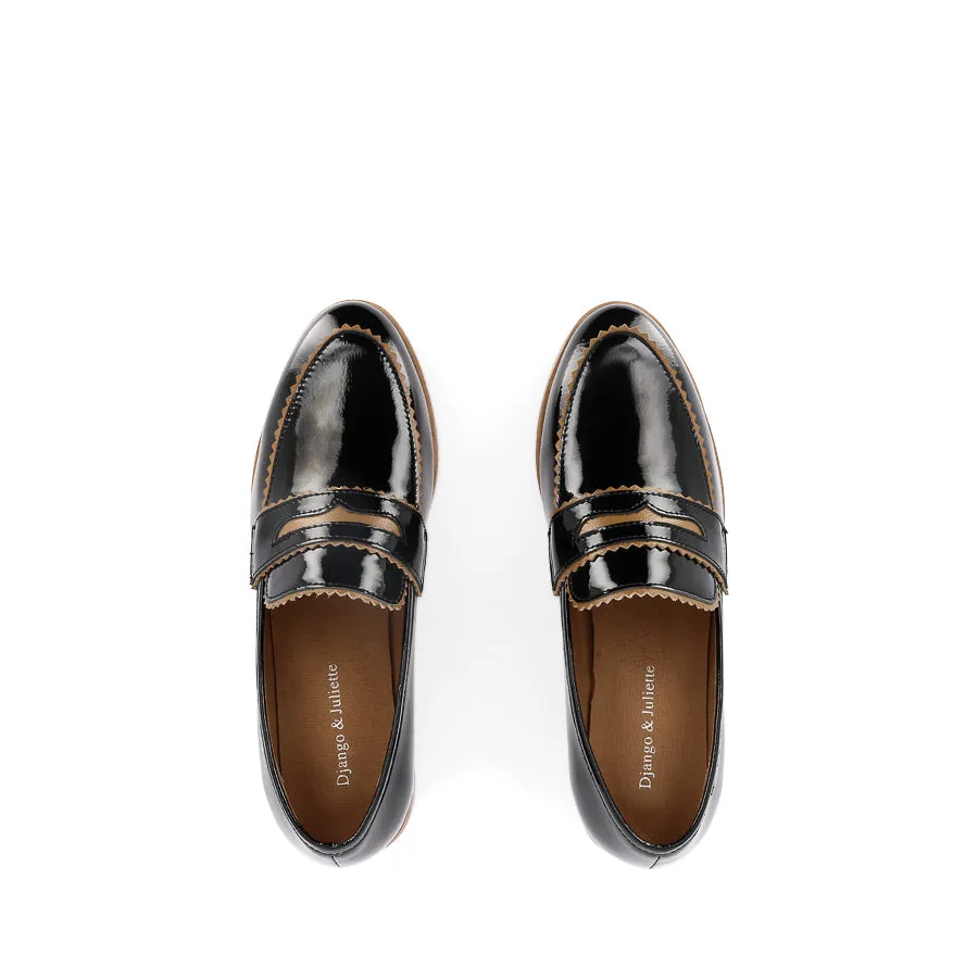 LASTARR - BLACK PATENT TAN LEATHER Pure Sprint Comfortable Leather Design