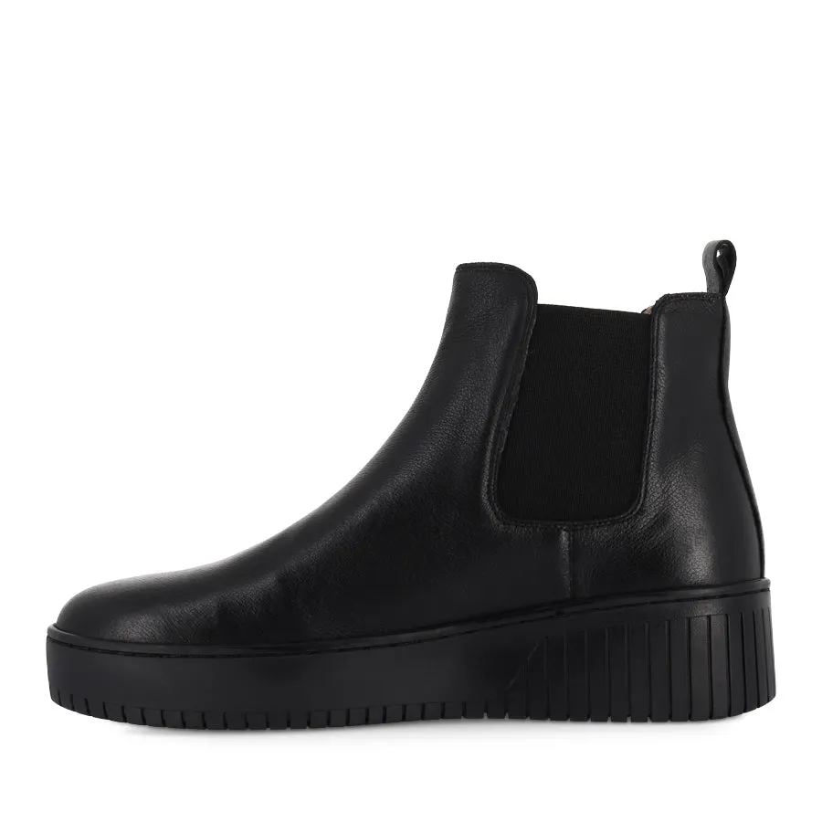 Balance Step Reinforced   toe KISSYE - BLACK LEATHER