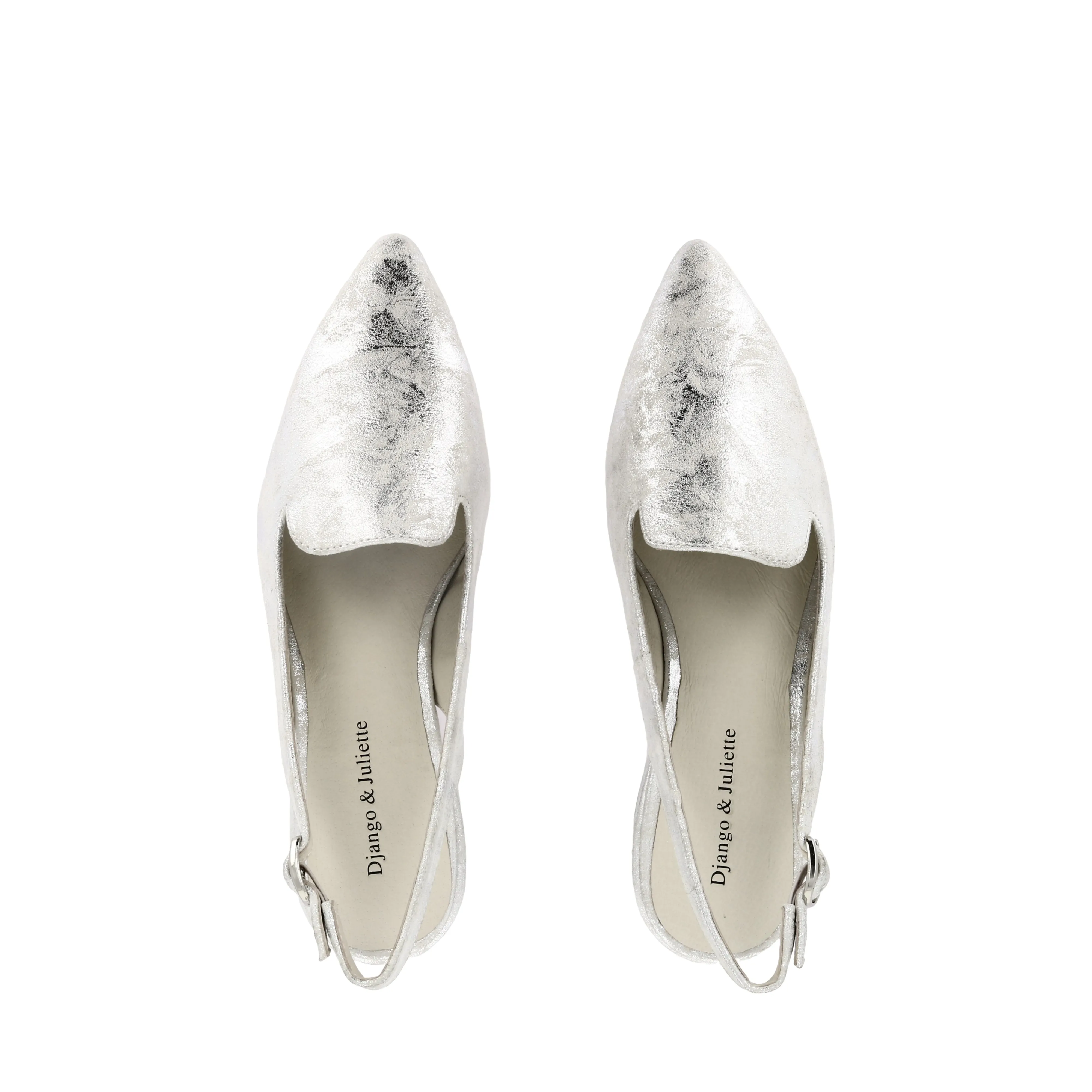 EROLS - SILVER BEIGE LEATHER Heel Free