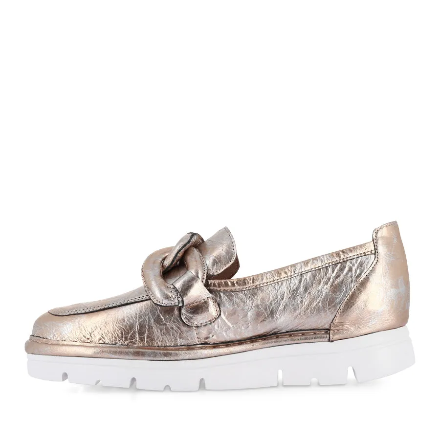 Even Lane ERORA - ROSE GOLD CRACKLE LEATHER / SILVER METAL