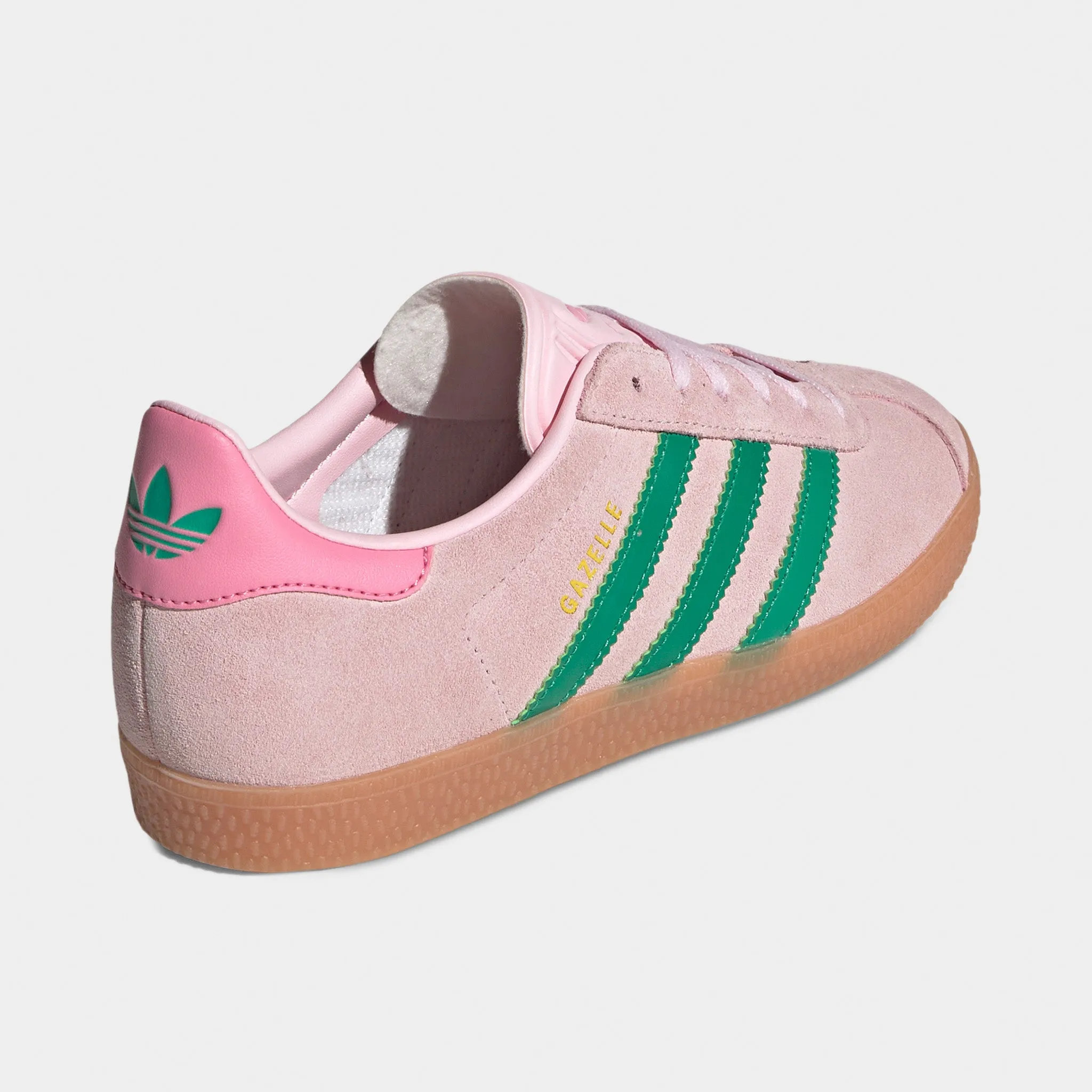adidas Juniors' Gazelle Clear Pink / Court Green - Bliss Pin Tailored grip