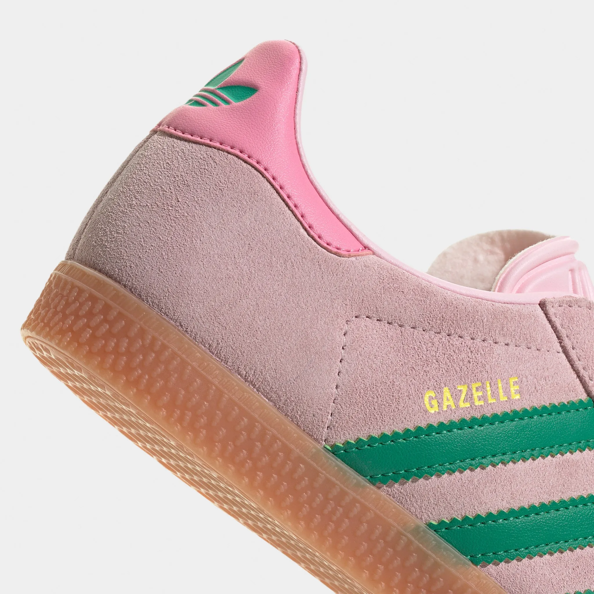 adidas Juniors' Gazelle Clear Pink / Court Green - Bliss Pin Chic Comfort