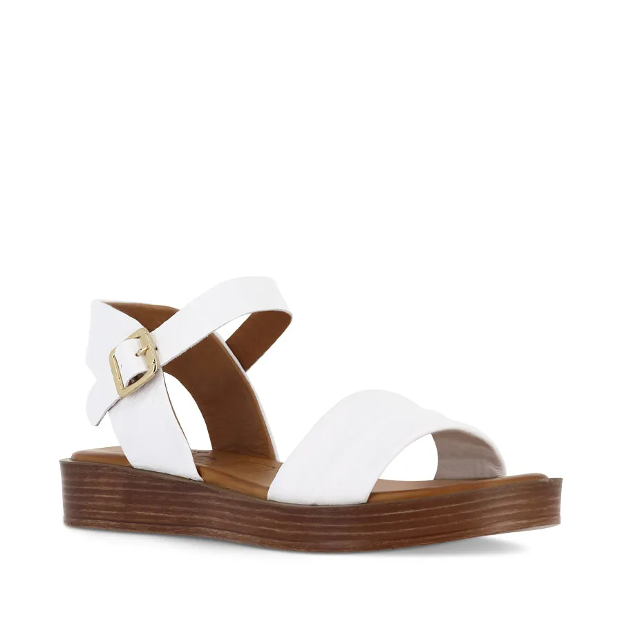 platform Foot Massage MASON - WHITE LEATHER