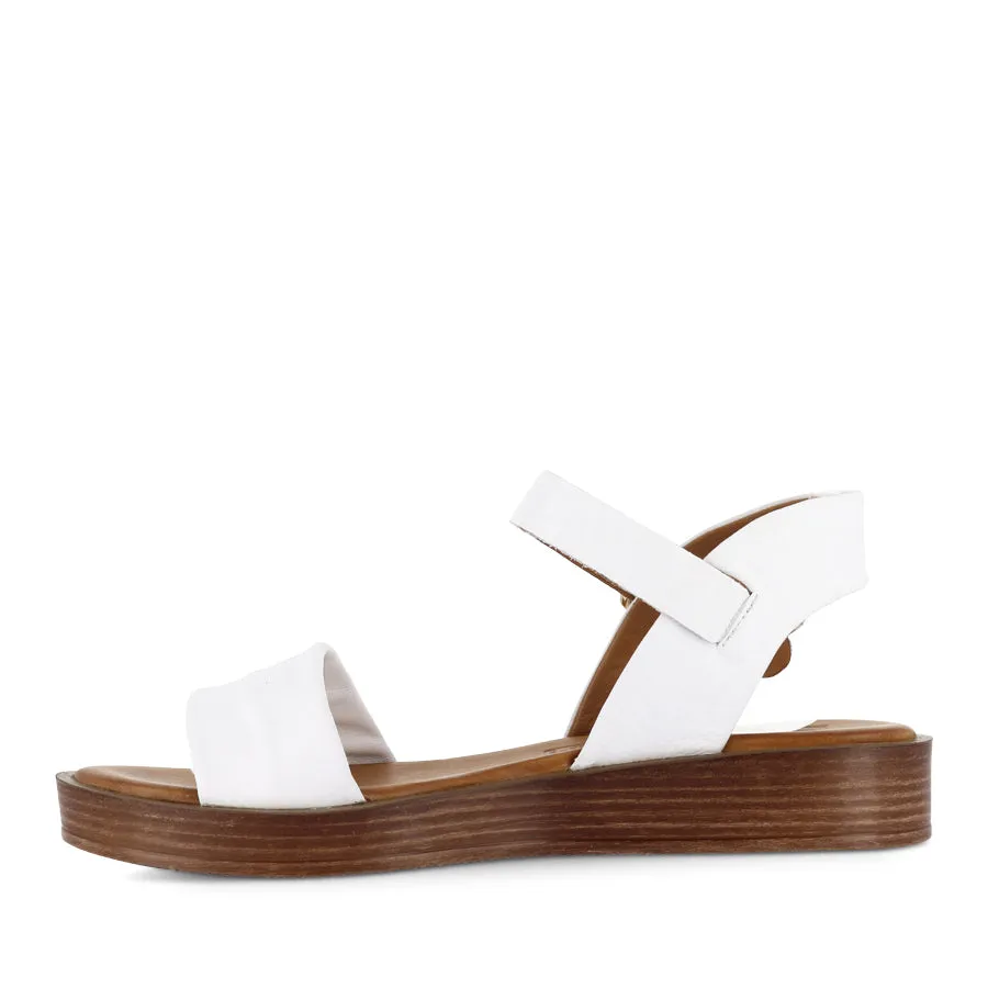 Flat Heel Gentle Walk MASON - WHITE LEATHER