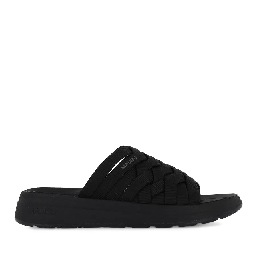 Beachside Footwear ZUMA - BLACK/BLACK POLYESTER