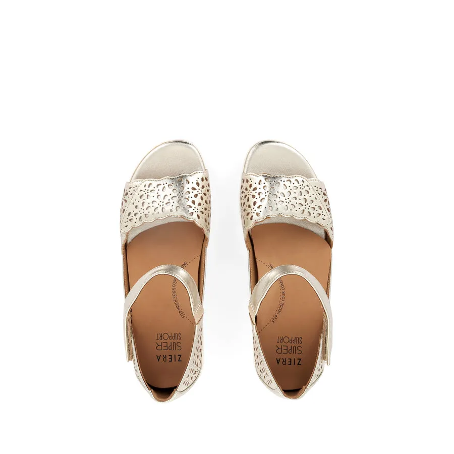 DUSTY W - PALE GOLD LEATHER Simple Feel Sleek Casual Shoes