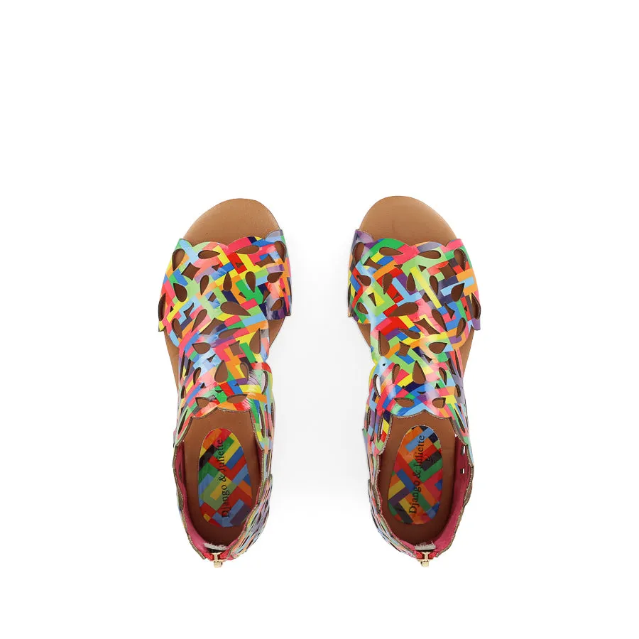 PIETRO - PINK STRIPE MULTI PATENT Casual Walk