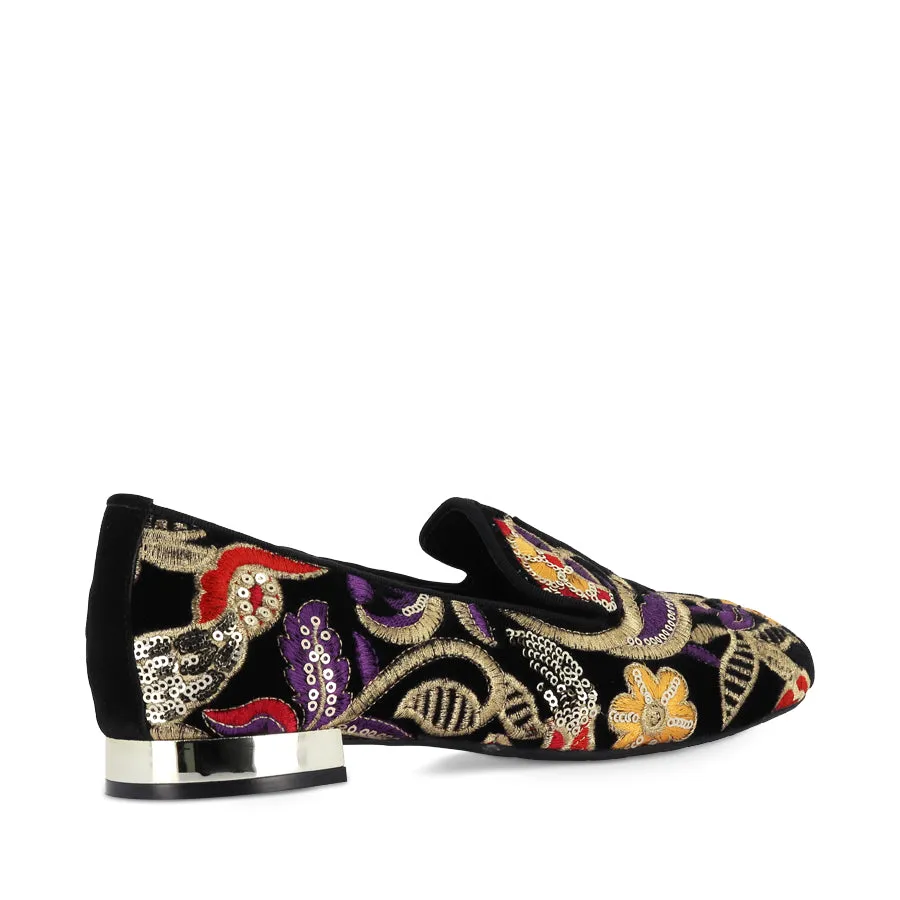 Flexible Design Daily Comfort FAIRES - BLACK EMBROIDERY VELVET