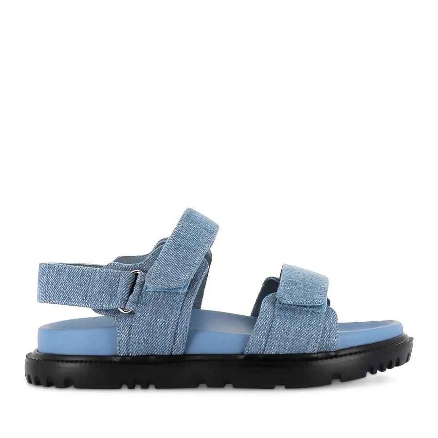 Fashionable Flip-flops for Travel Wraparound Design FALCON - WASHED DENIM