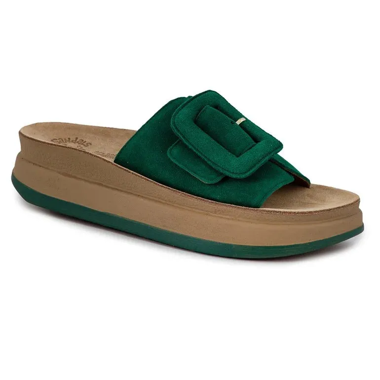 Mesh Upper Comfort Wedge FANTASY SANDALS VASILEA - DREAM GREEN