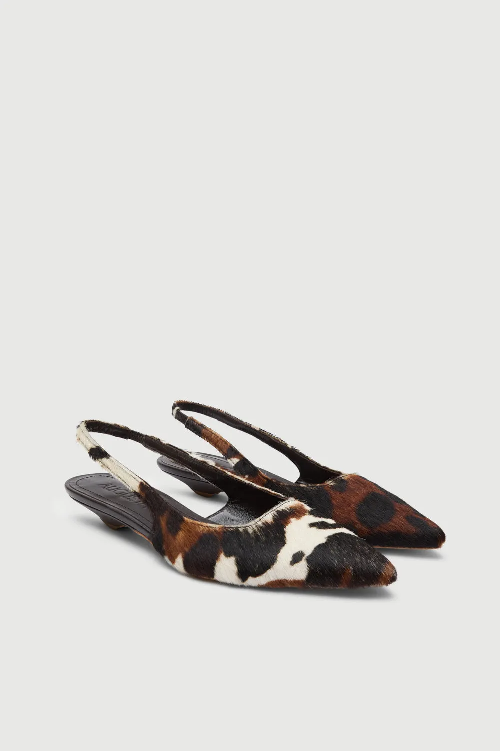 Harper Slingback Flats in Dark Cow Calf Hair Soft Sole