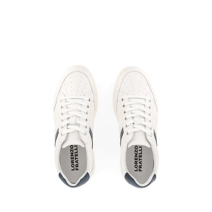 LINCOLN - WHITE/NAVY LEATHER Padded Collar Structure Travel Active