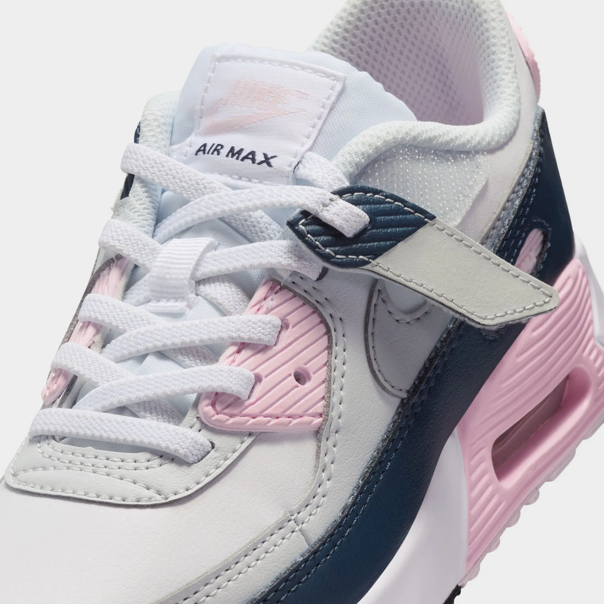 Eco Friendly Material Nike Air Max 90 Easy On PS White / Wolf Grey - Pink Foam
