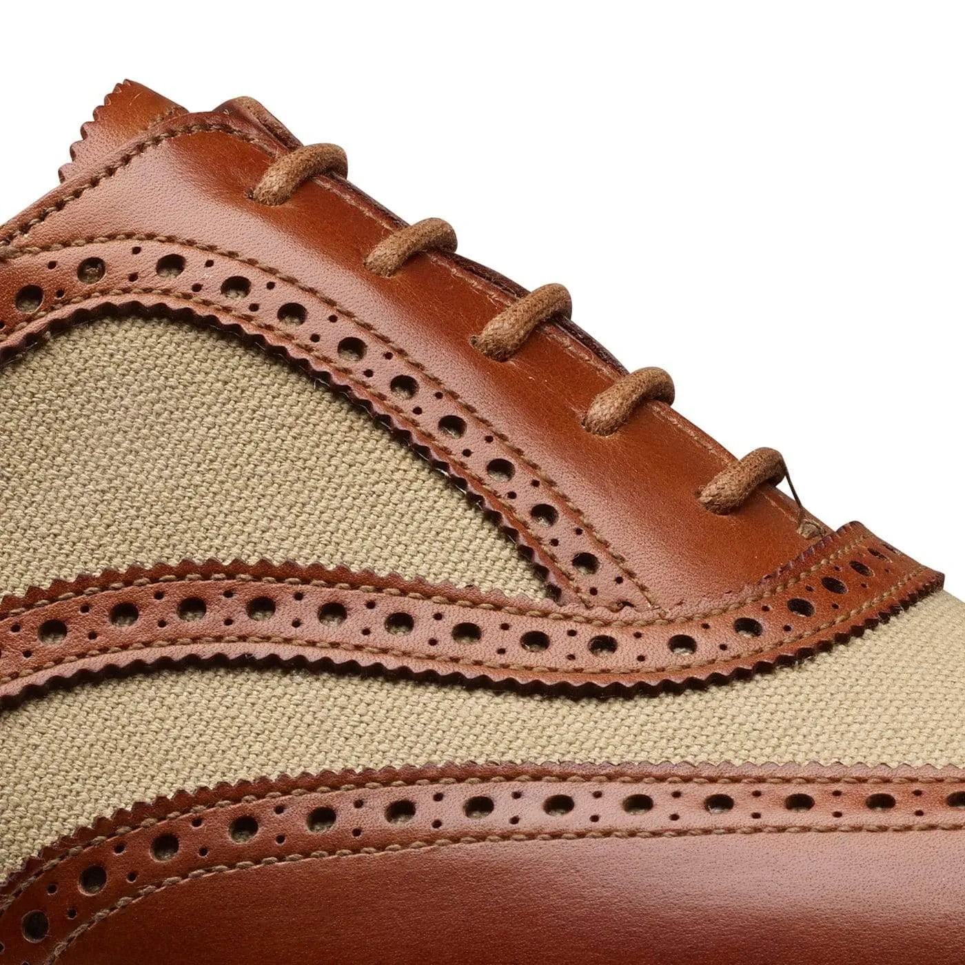 Gerrard 4 Mahogany Calf & Stone Canvas Comfortable Straps