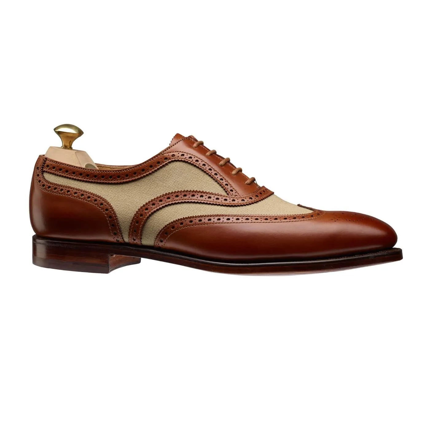 Gerrard 4 Mahogany Calf & Stone Canvas Timeless Comfort Travel Ready