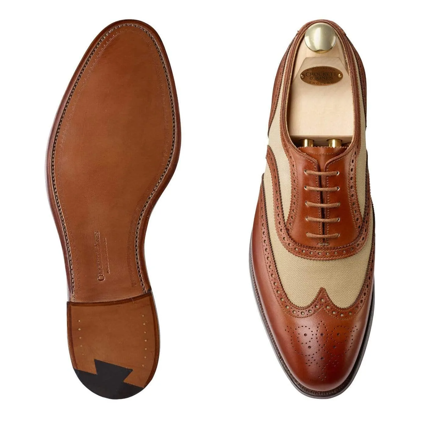 Women??s Dress Oxfords Gentleman Oxfords Gerrard 4 Mahogany Calf & Stone Canvas