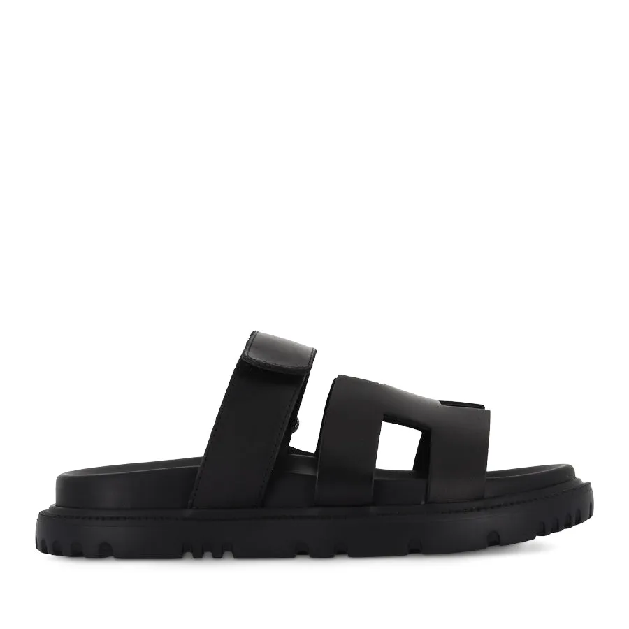 FLICKER - BLACK BLACK LEATHER Flexible Wear Strong Stitching