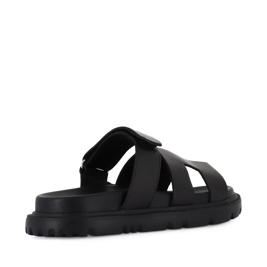 FLICKER - BLACK BLACK LEATHER Easy Walk Sandals Easy Sandals