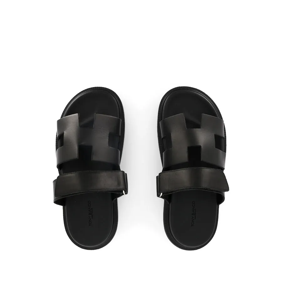 Durable Footwear Design Comfy Shoes FLICKER - BLACK BLACK LEATHER