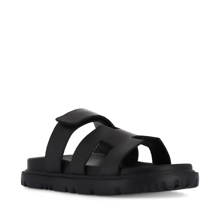 FLICKER - BLACK BLACK LEATHER Travel Foot Step Stain Resistant