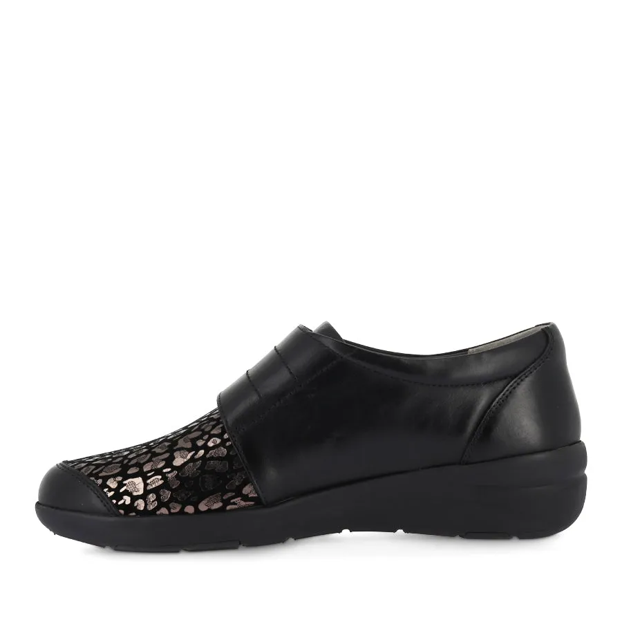 Kinetic Motion Engine Tension Dispersing Outsole NIDAL W - BLACK/BLACK PEWTER LEOPARD MULTI