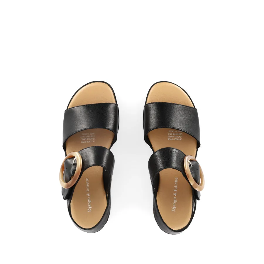 CUBBIE - BLACK LEATHER Ankle Strap breathable materials