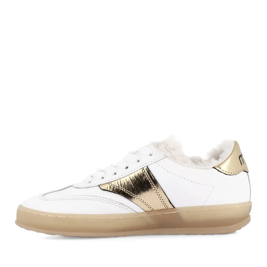 Stacked Cushioning Sculpted stability TILLY - WHITE LEATHER/FUR