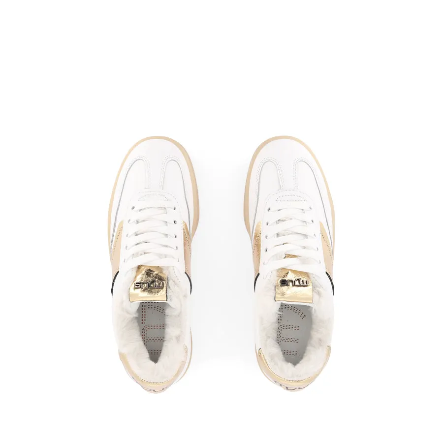 Lightweight durability TILLY - WHITE LEATHER/FUR