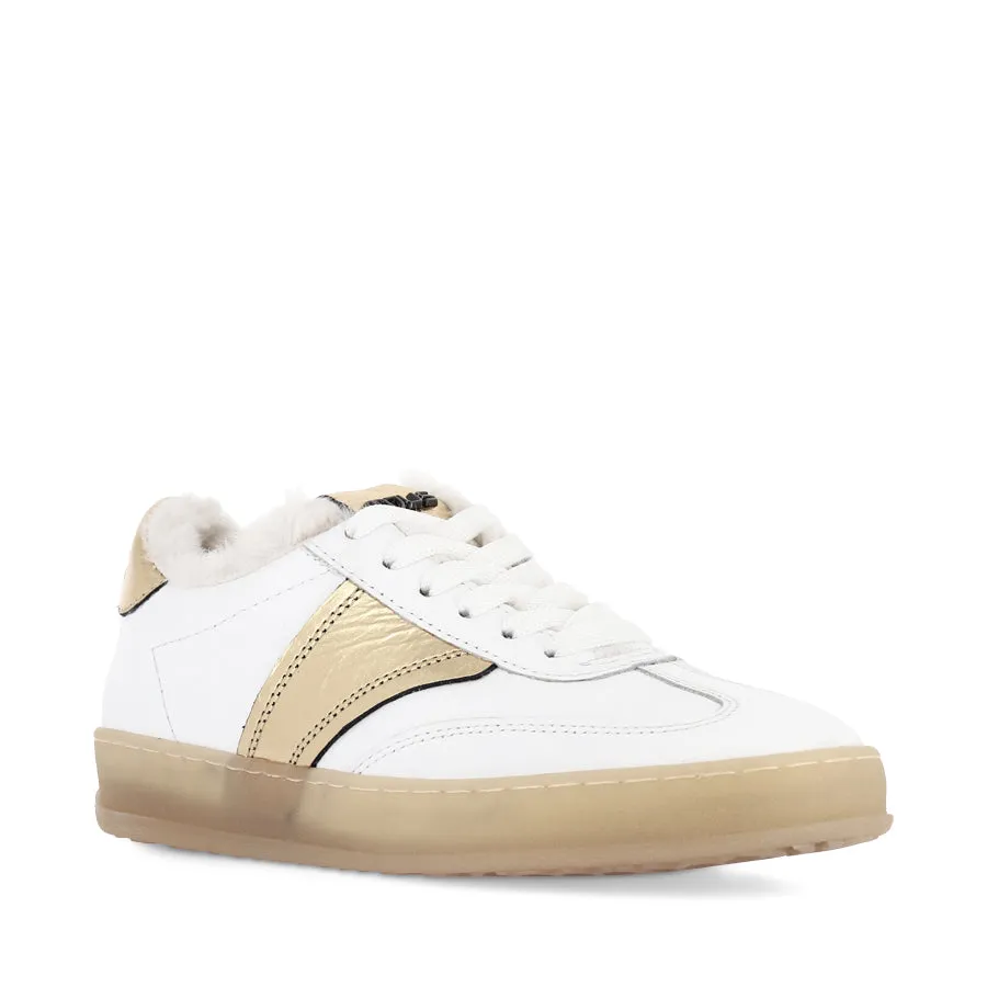 TILLY - WHITE LEATHER/FUR Contrasting Colors Eco Friendly Dye