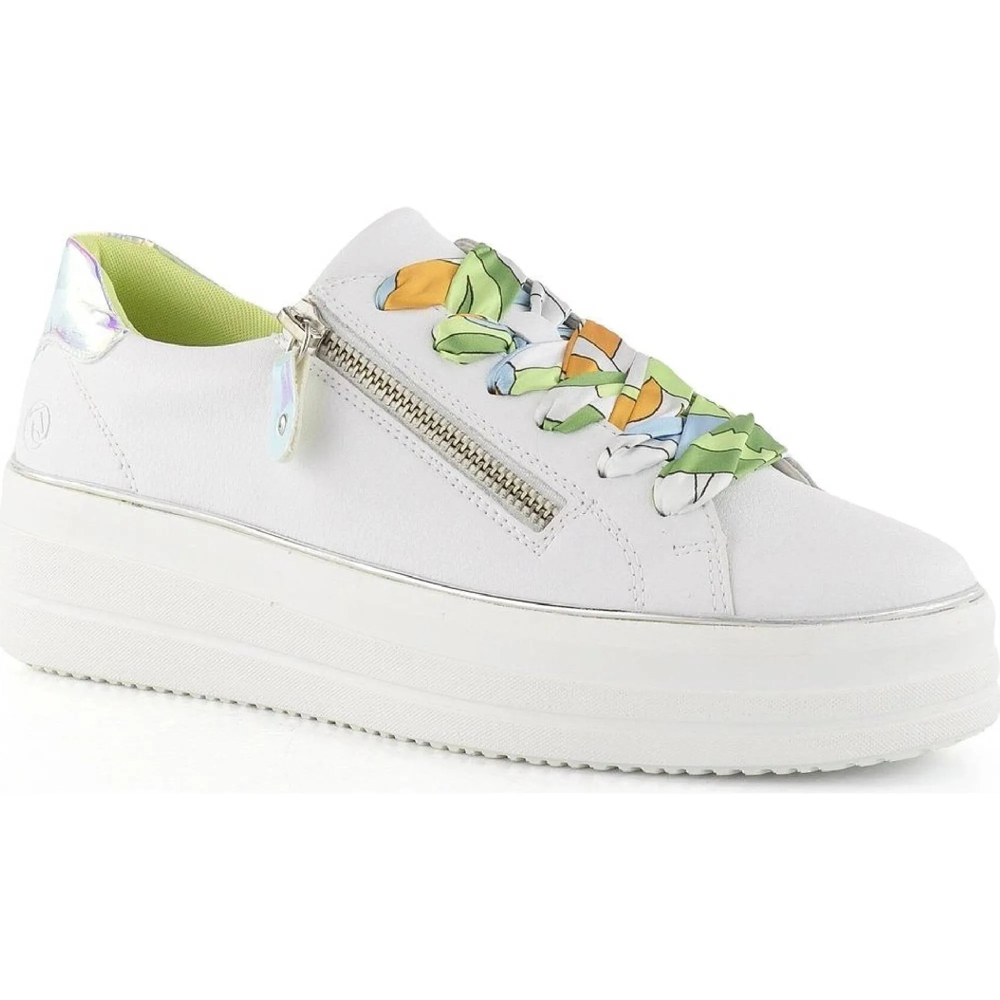 Strong Stitching Foot Ease RIEKER PLATFORM SNEAKER - D1C0680 - WHITE MULTI