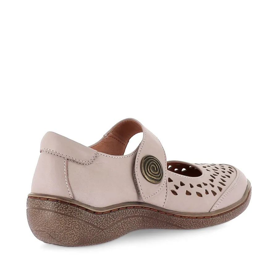Foldable Travel Footwear Office Ease PIPER - STONE LEATHER
