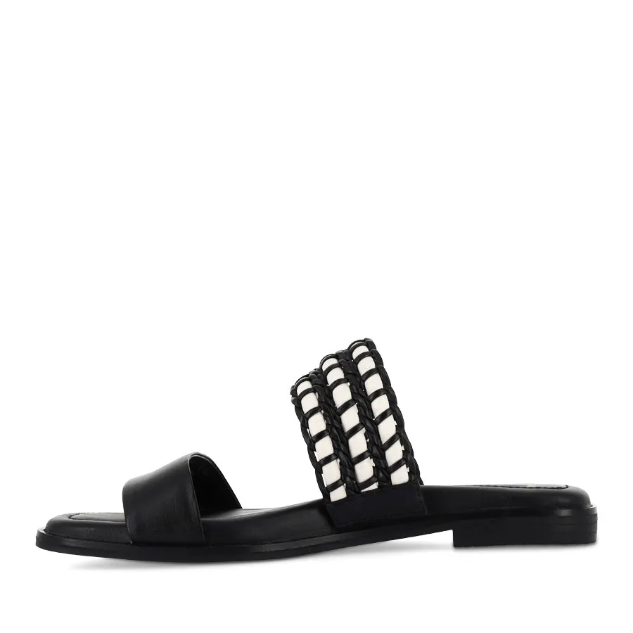 SLOANE - BLACK WEAVE LEATHER Quick Slip Shoes