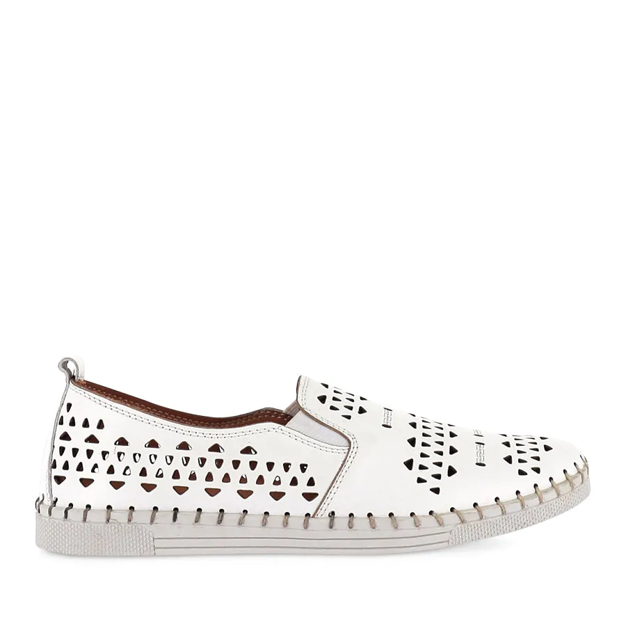 LOLA - WHITE LEATHER All-season Shoes Durable Construction