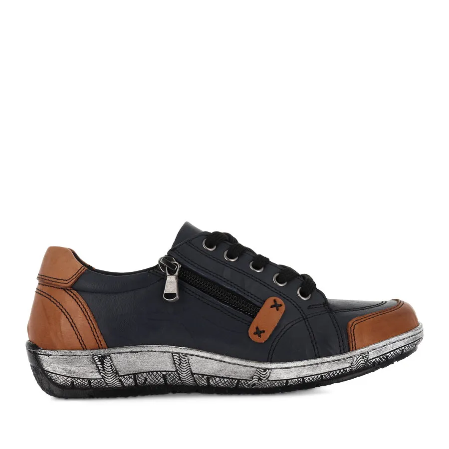 CP656-50 - NAVY MULTI LEATHER Sleek Outline Breathable Outsole Vents
