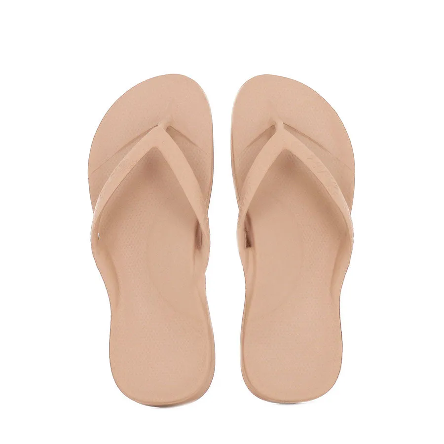 ARCH SUPPORT THONGS - TAN Wear Anywhere dry surface