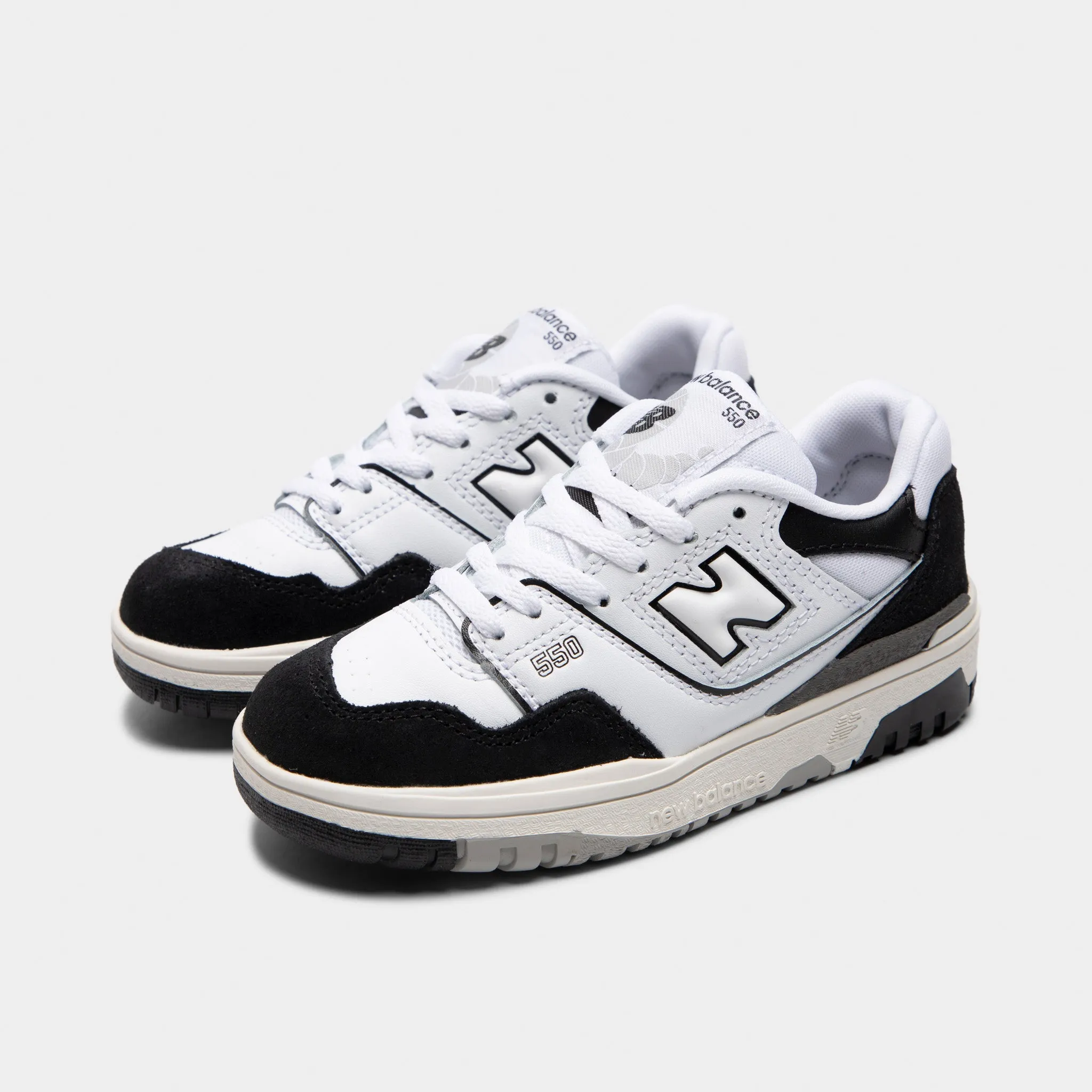 Supportive Gear Lace Up System New Balance Childrens' PSB550CA White / Black