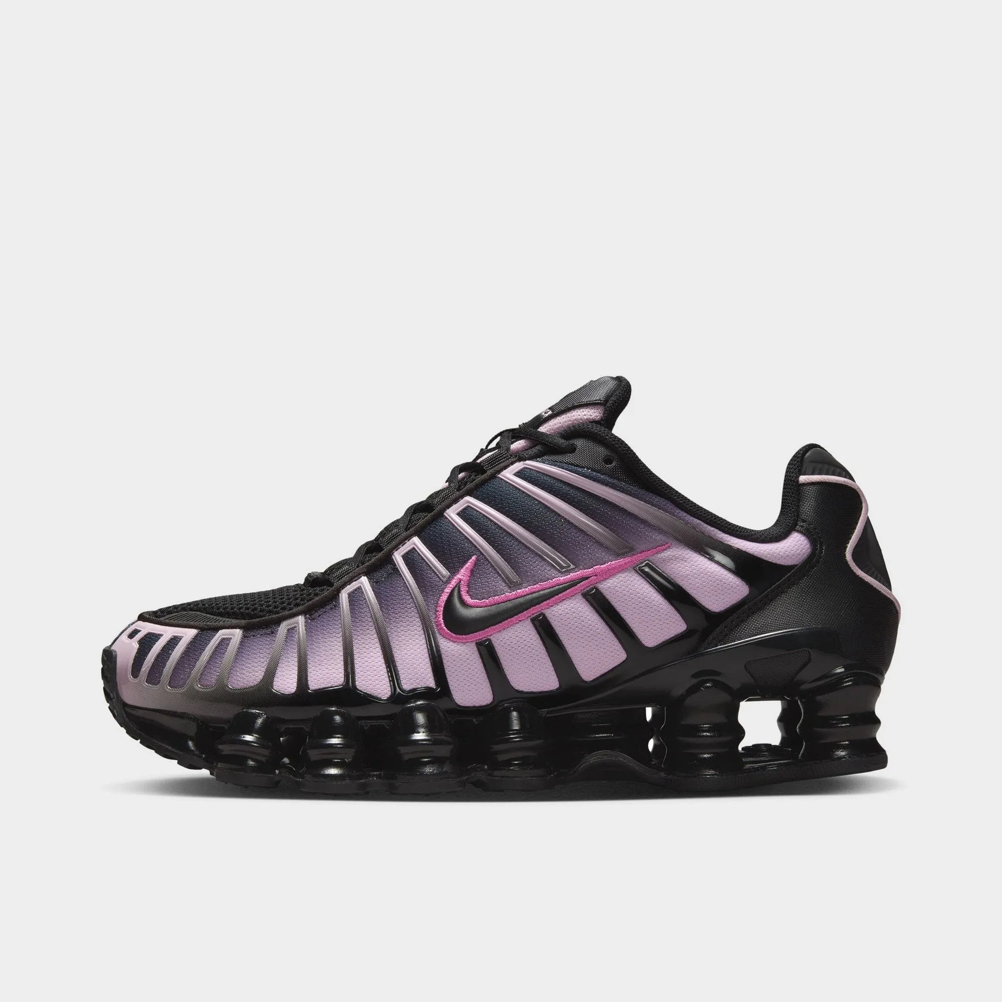 Nike Women's Shox TL Black / Black - Playful Pink Multi Density Foam Layering
