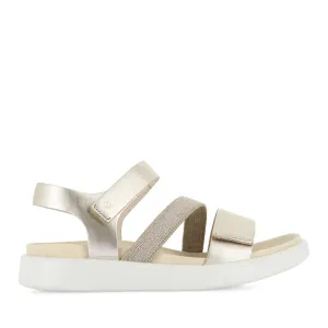 Closed back Sporty Beach Shoes FLOWT W 273713 - PURE WHITE GOLD LEATHER