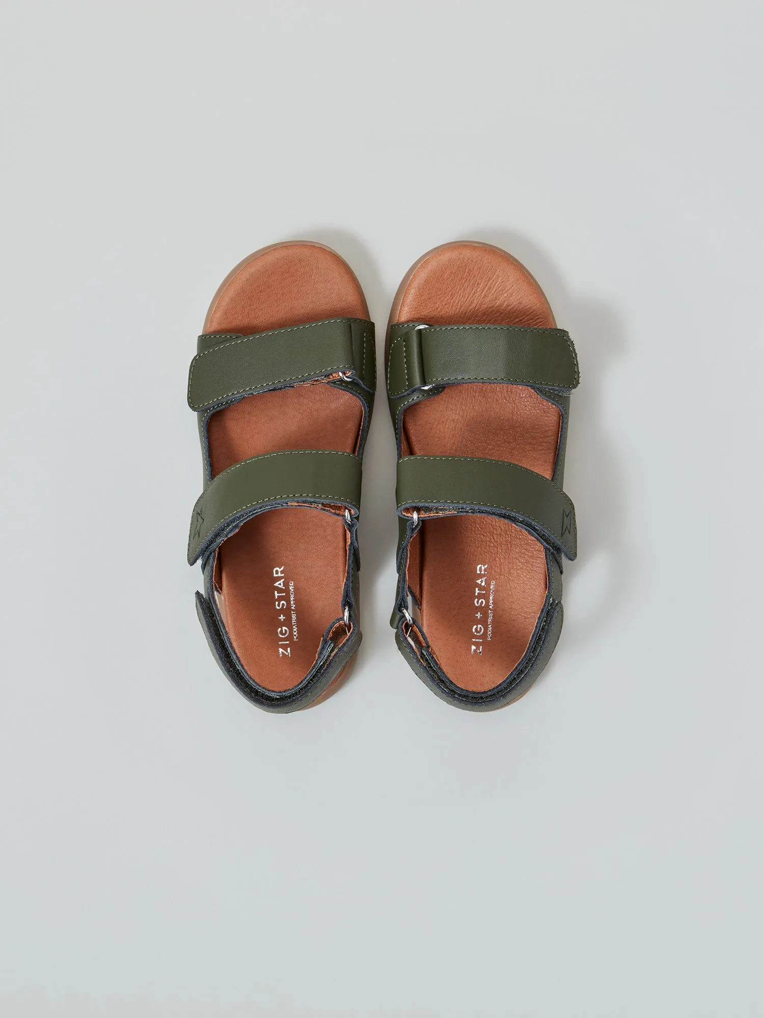 Solar Junior Strap Sandal Khaki Sporty Beach Shoes Narrow Fit