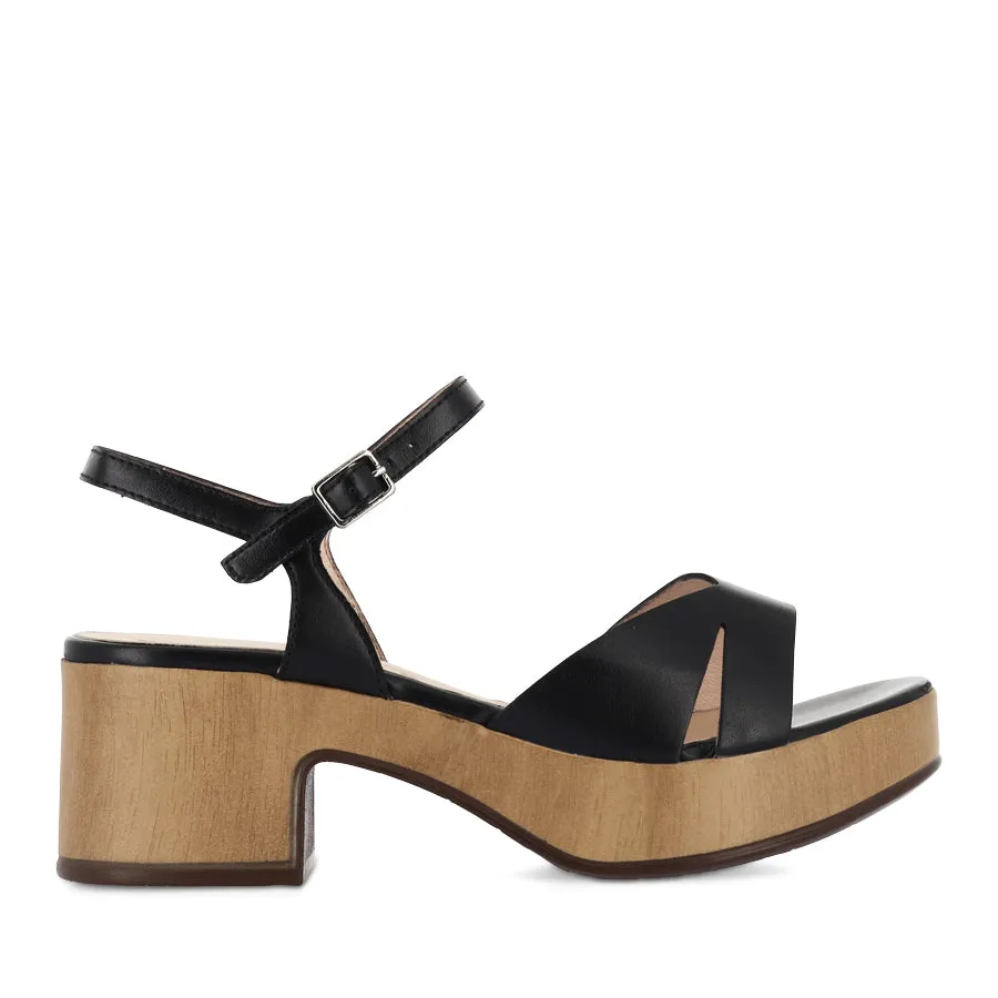 Weekend Casual Lunch Break DARCY D-8841 - BLACK/NATURAL LEATHER