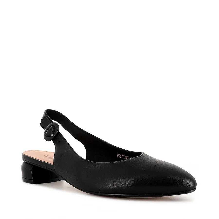 FOTINI - BLACK LEATHER Narrow Fit