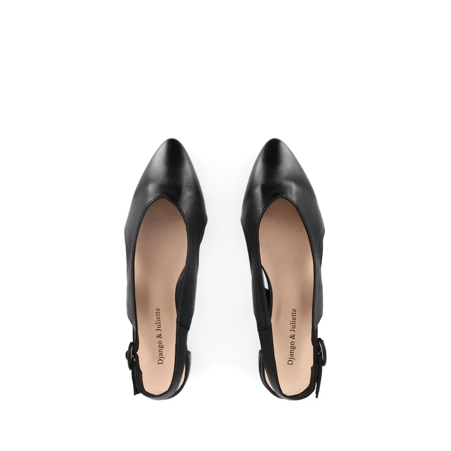 FRANKIEL - BLACK LEATHER Food Fest Cushioned Sole