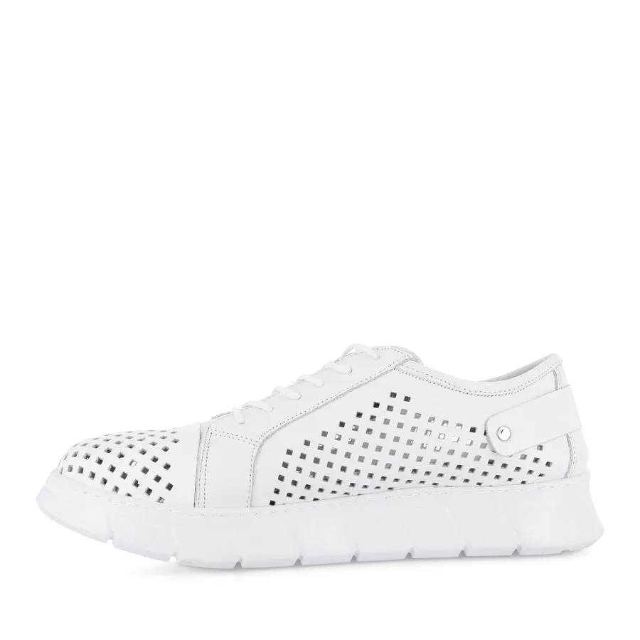 Orthotic Friendly Design EG172 - WHITE LEATHER