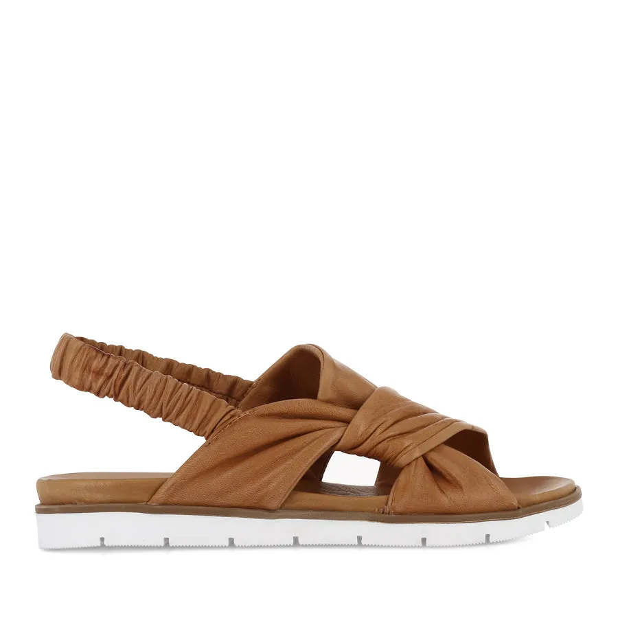 YARA - TAN LEATHER Relaxed sandals