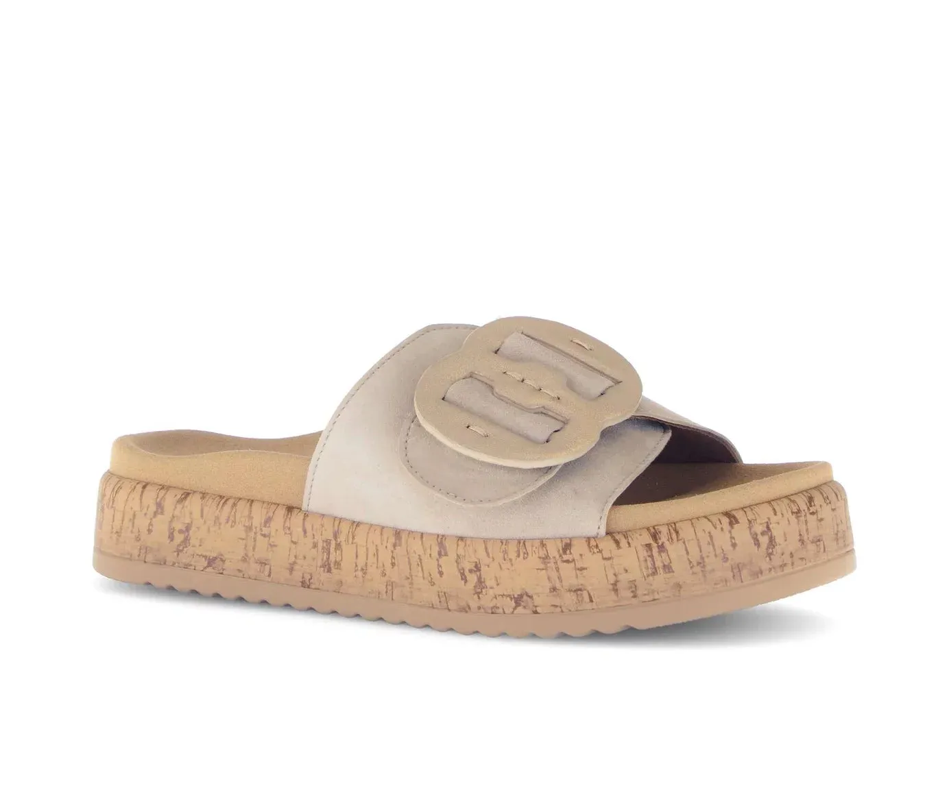 Grip Strong Soft GABOR SLIDE W/ BUCKLE - OATMEAL TAN