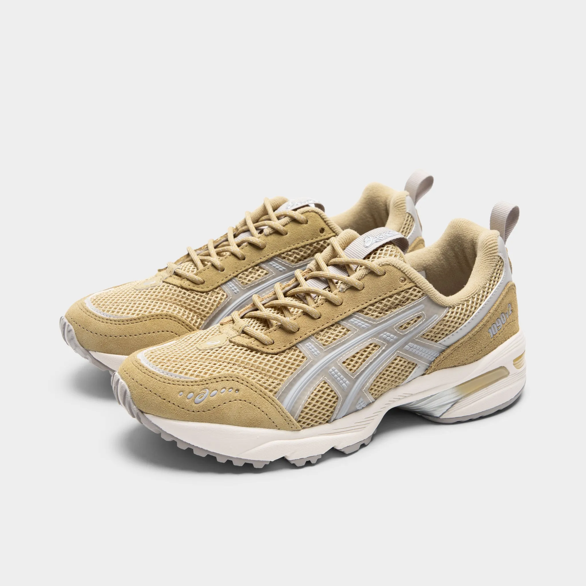 ASICS Women's GEL-1090v2 Khaki Beige / Oyster Grey Comfort Socks HeelSupport