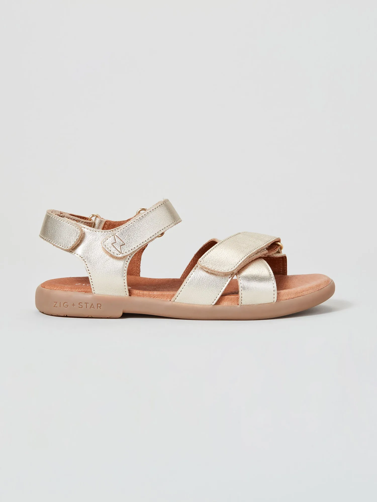 Rae Junior Cross-Strap Sandal Gold Dust Step Ready