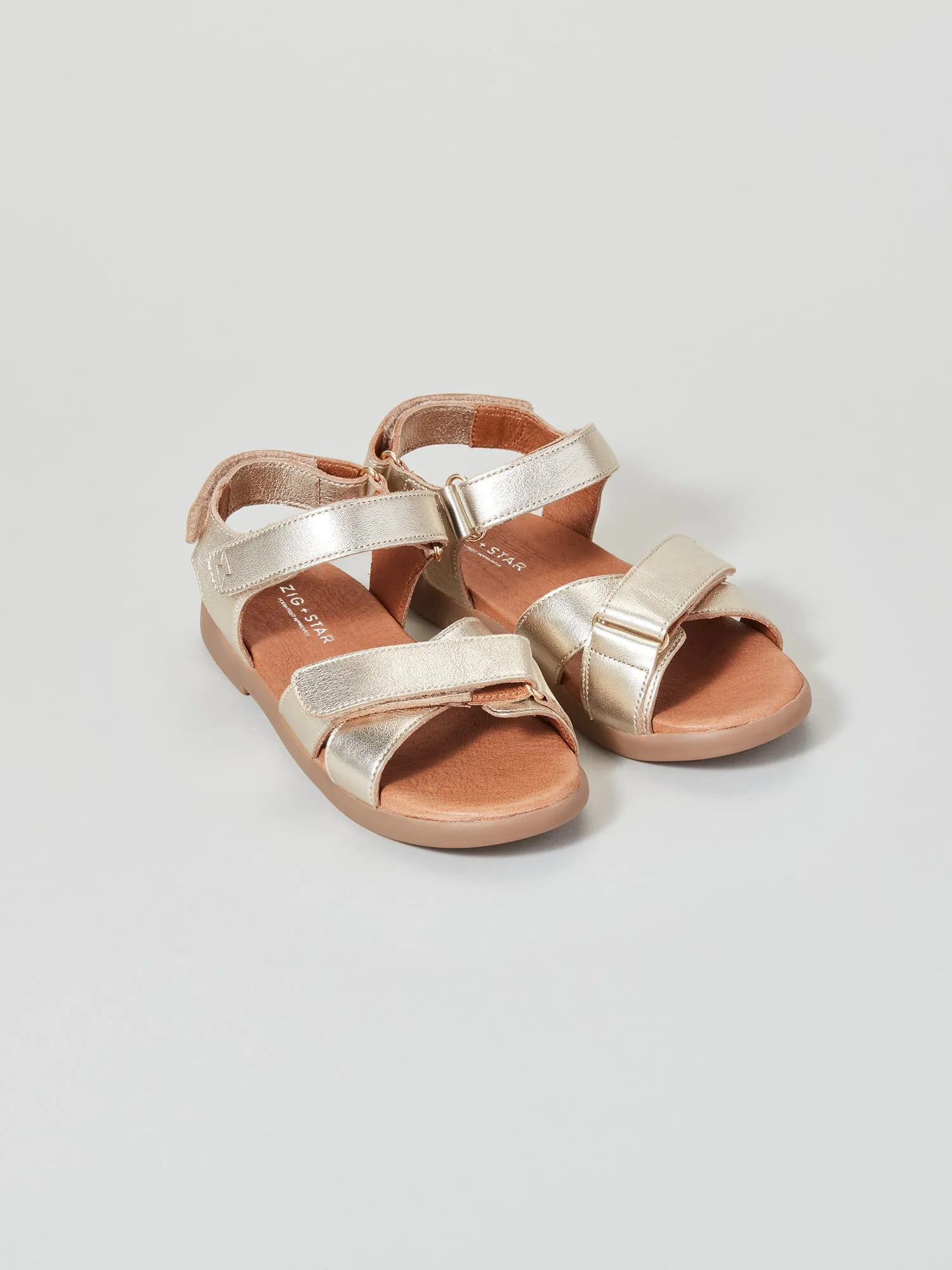 Rae Junior Cross-Strap Sandal Gold Dust Wearable All Day Relaxing Flats