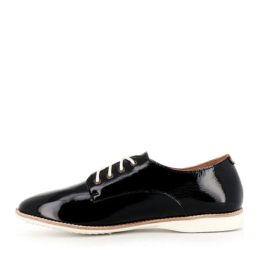 DERBY UNLINED - BLACK PATENT CRINKLE Modern Footwear